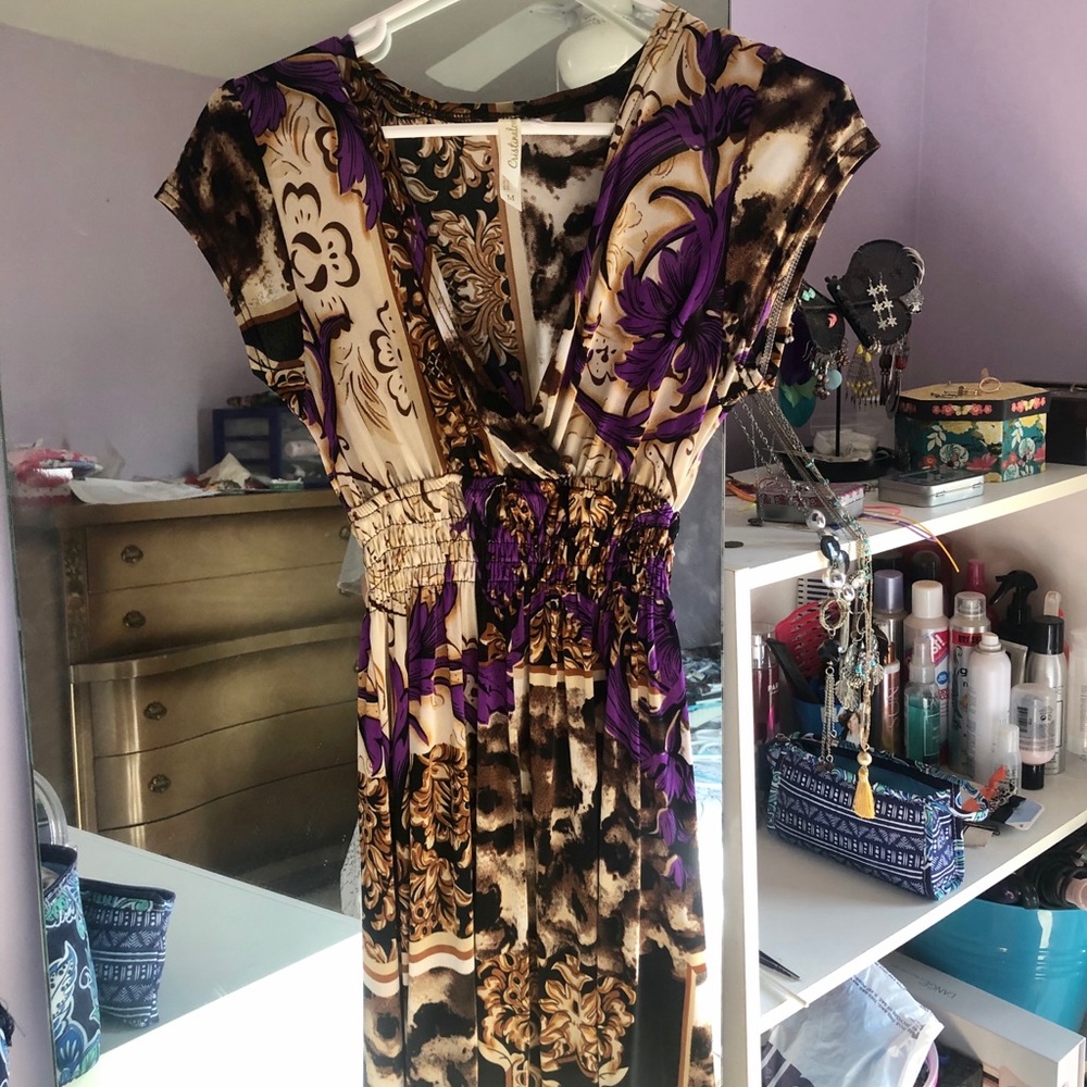 Cristinalove brown/tan/purple dress
